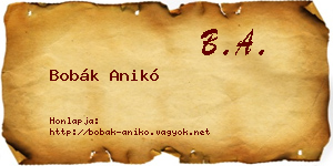 Bobák Anikó névjegykártya