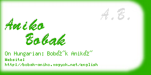 aniko bobak business card